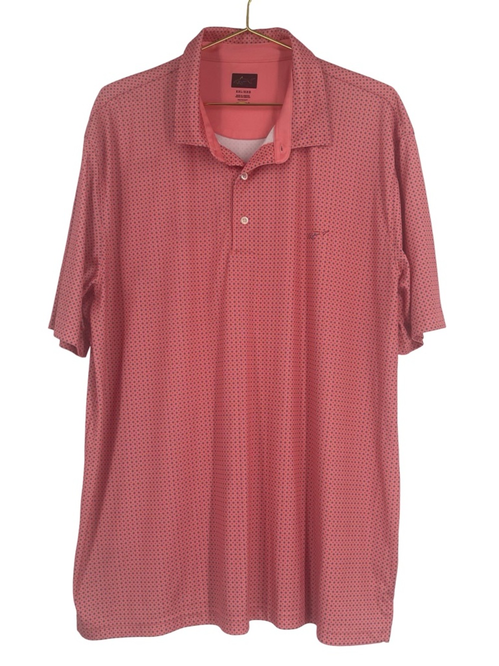 Greg Norman Collection Pink Coral Micro-Dot Polo Play Dry XXL
